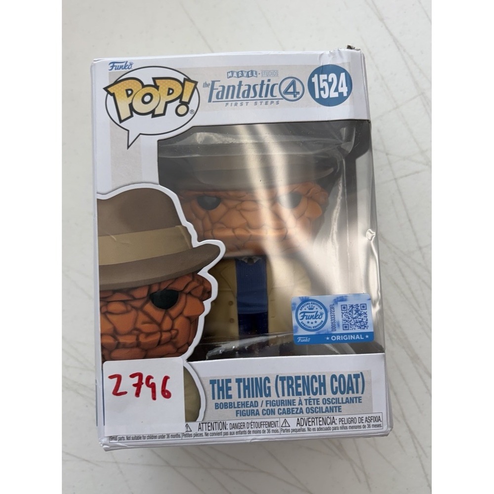 Funko Pop THE THING TRENCH COAT #1524 Marvel Fantastic Four New Bx Dmg